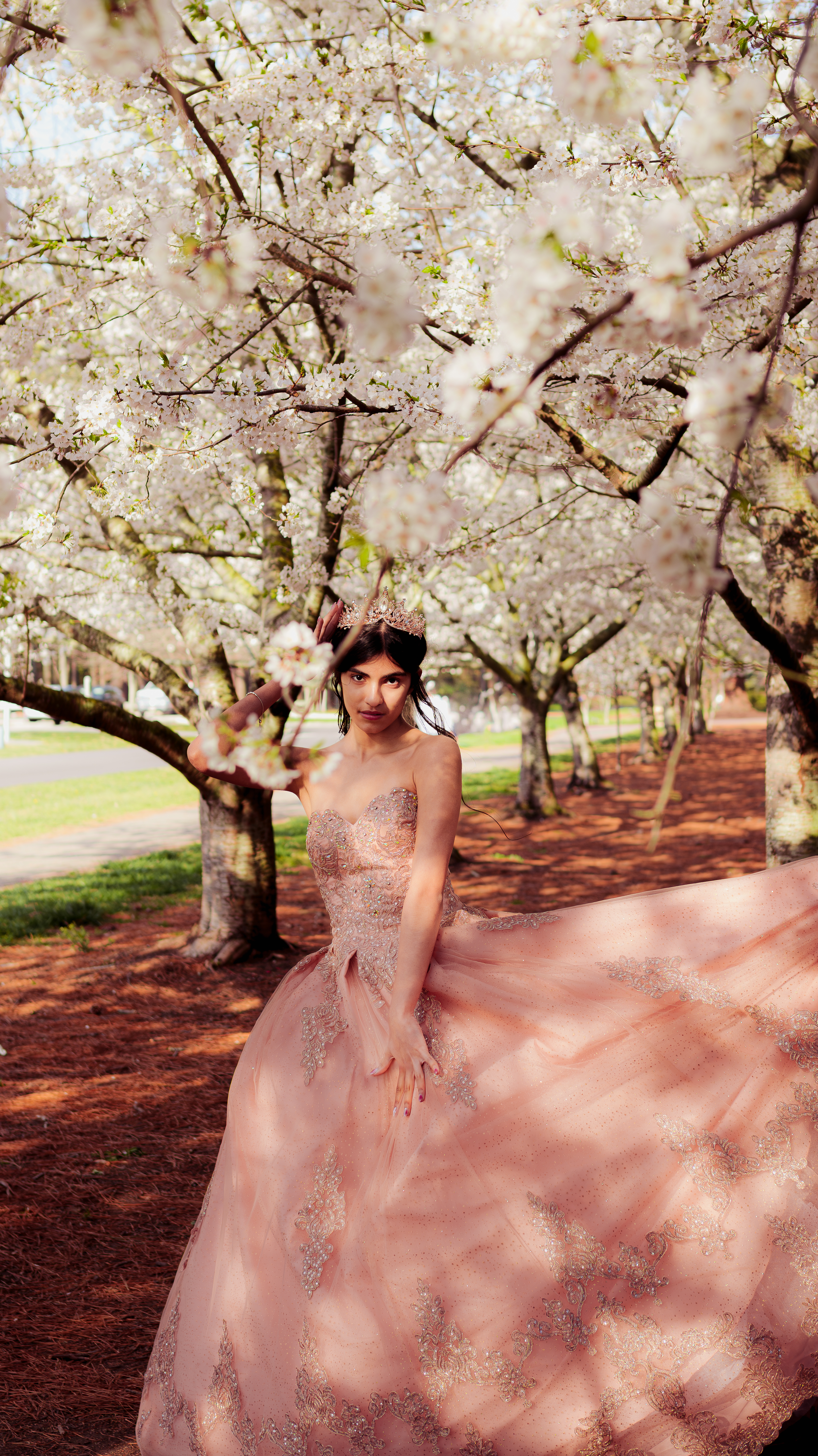 Quinceanera in a pink dress
